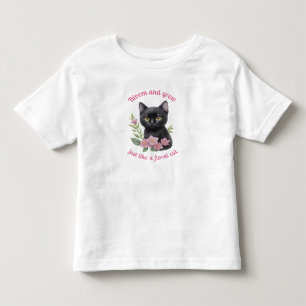 Niedliche Katzenblütenmuster blühen und wachsen Kleinkind T-shirt