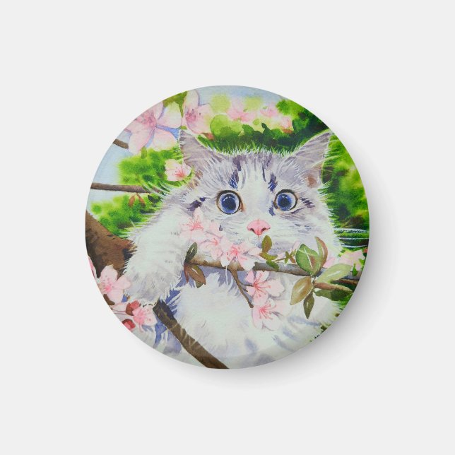 Niedliche Katzenfarbe Magnet (Vorne)