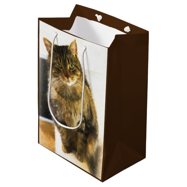 Niedliche Katzengeschenk Mittlere Geschenktüte (Vorderseite Schrägansicht)