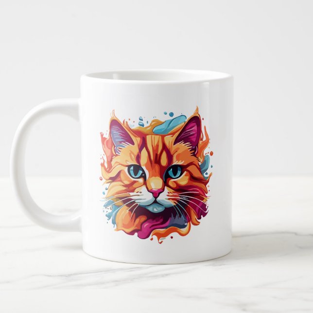 Niedliche Katzengesicht-87002 Jumbo-Tasse (Links)