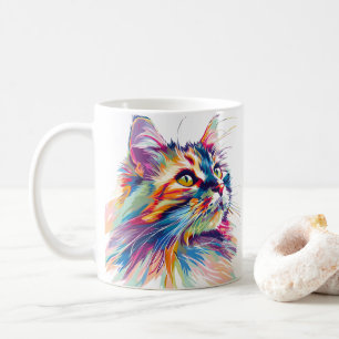 Niedliche Katzengesichtsfarbe Kaffeetasse