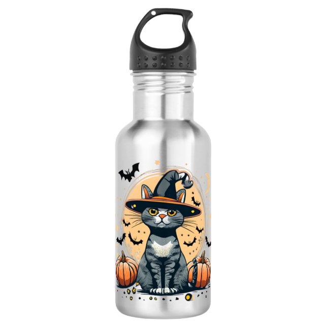 Niedliche Katzengrafiken Edelstahlflasche (Vorderseite)