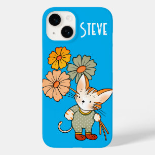 Niedliche Katzenhalterung Blume Personalisierter T Case-Mate iPhone 14 Hülle