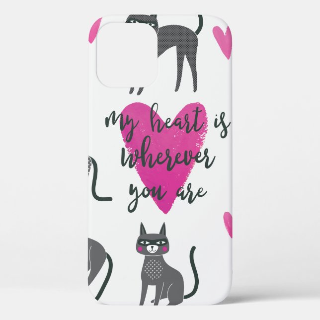 Niedliche Katzenillustrierung. Liebe Case-Mate iPhone Hülle (Rückseite)