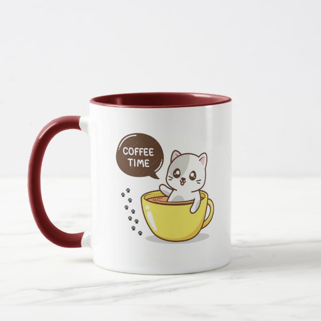 Niedliche Katzenjause Tasse (Links)