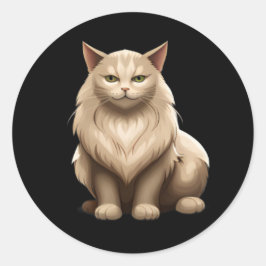 Niedliche Katzenkätzchen, Haustiere, Schwarztiere Runder Aufkleber