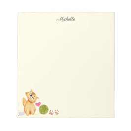 Niedliche Katzenkatze Notepad IHRER Name Notizblock