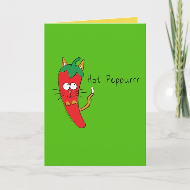 Niedliche Katzenkatze Pepper Funny Greeting Card Karte (Vorderseite)