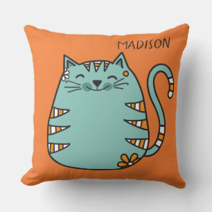 Niedliche Katzenkissen individuelle Name- und Farb Kissen