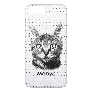 Niedliche Katzenkitte mit handgezogenen Polka-Punk Case-Mate iPhone Hülle