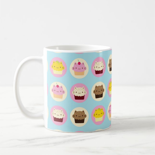Niedliche Katzenkuchen Kaffeetasse (Links)