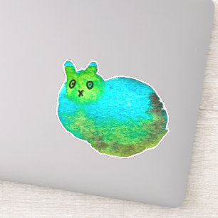 Niedliche Katzenkunstdarstellung Aufkleber