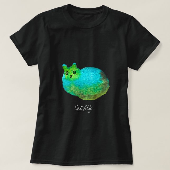 Niedliche Katzenkunstdarstellung T-Shirt (Design vorne)