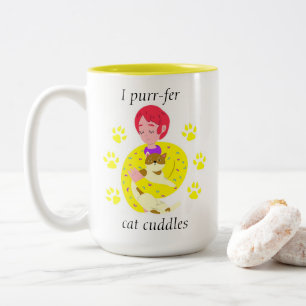 Niedliche Katzenliebhaber Purr-fer Katzenkuckeln Zweifarbige Tasse