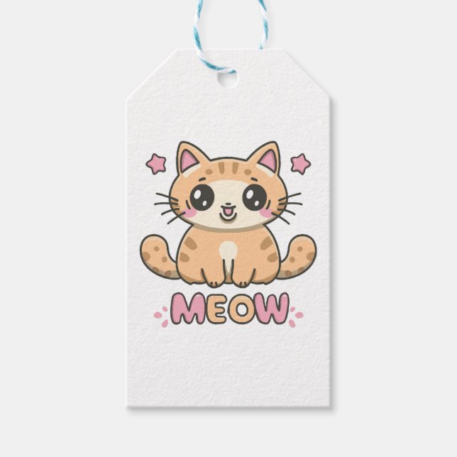 niedliche Katzenmabe Geschenkanhänger (Vorderseite)
