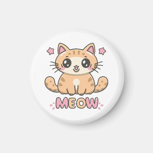 niedliche Katzenmabe Magnet (Vorne)