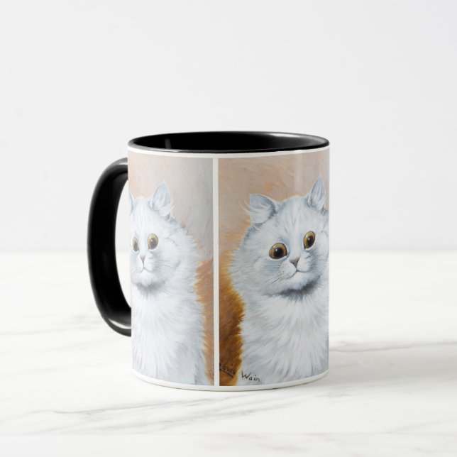 Niedliche Katzenmalerei von Louis Wain Tasse (Vorderseite Links)