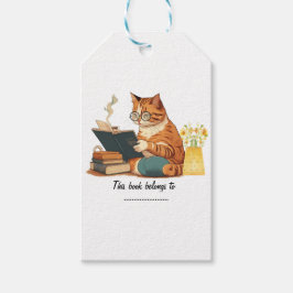 niedliche Katzenmutter las ein Buch und trank Kaff Geschenkanhänger