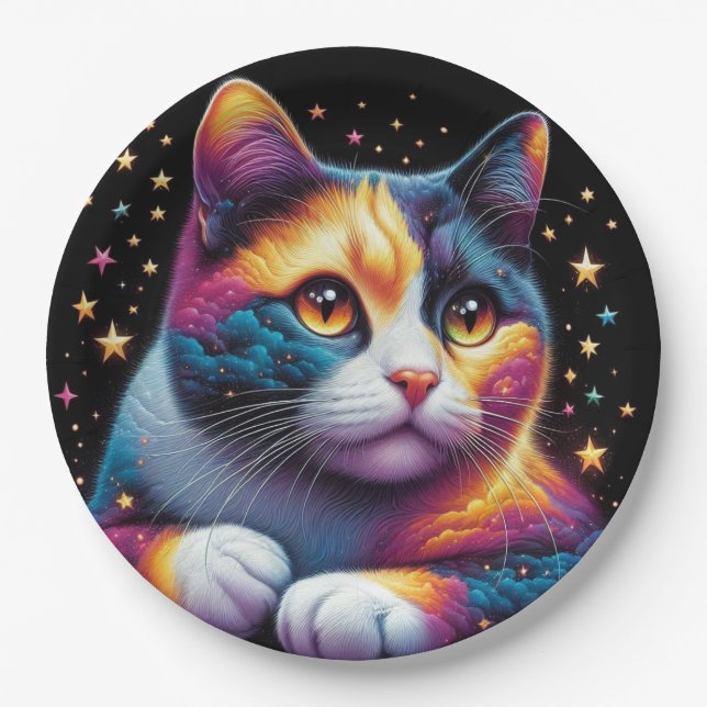 Niedliche Katzenpapiertafel! Pappteller (Vorderseite)