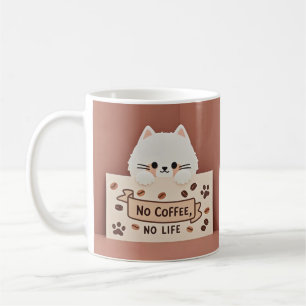 Niedliche Katzenpasten und Kaffeebohnen Kaffeetasse