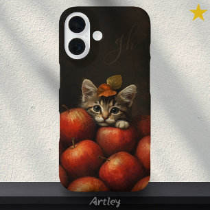 Niedliche Katzenpfälfe Äpfel zeichnen benutzerdefi iPhone 16 Hülle