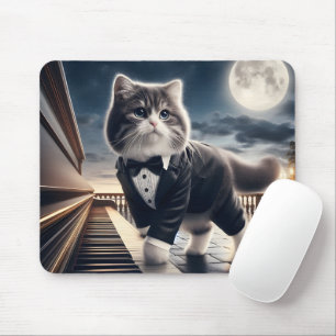 Niedliche Katzenpfoten-Digigy spielt eine Mondsche Mousepad