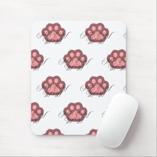 Niedliche Katzenpfoten "MEOW" Kalligraphie - Adora Mousepad
