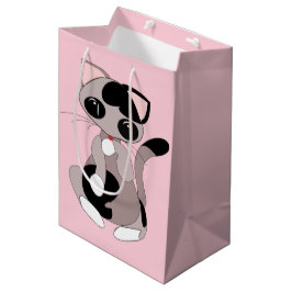 Niedliche Katzenpink-Geschenktasche Mittlere Geschenktüte