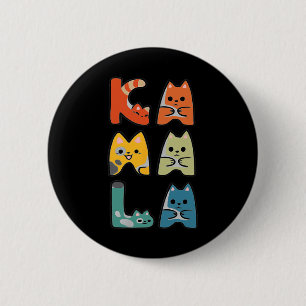 Niedliche Katzenschrift Positiv Button