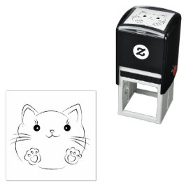 niedliche Katzenselbstkatzenfarbe Gummi Briefmarke Permastempel