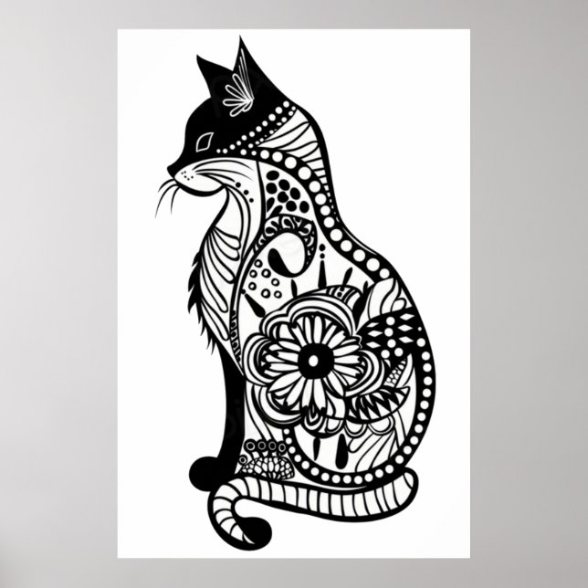 Niedliche Katzenskizze II Poster (Vorne)