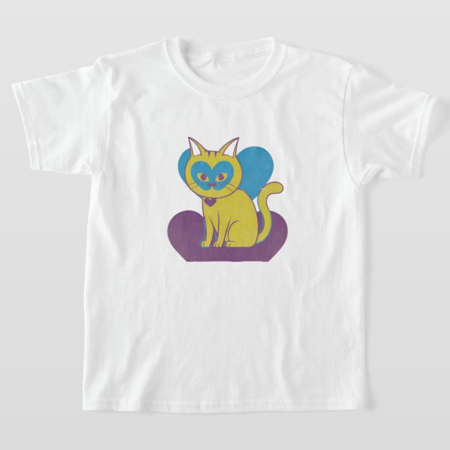 Niedliche Katzenstruktur IN Retro 90 Designs T-Shirt (Ablage )