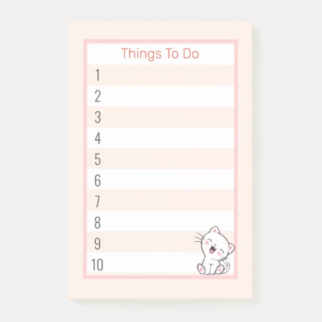 Niedliche Katzenwelten Post-it Klebezettel (Vorderseite)