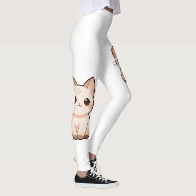 Niedliche Katzenwerbung Frauen Leggings (Rechts)