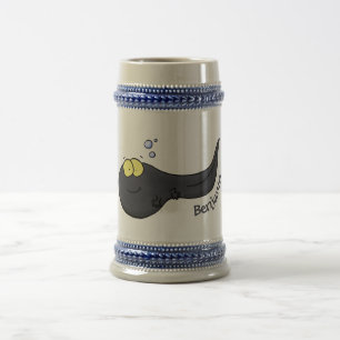 Niedliche Kaulquappen-Cartoon-Abbildung Bierglas