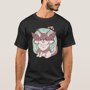 Niedliche Kawaii Anime Drei gehackte Füchse Ästhet T-Shirt
