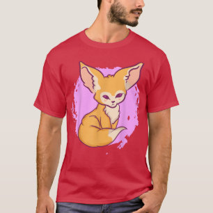 Niedliche Kawaii Anime Fennec für Blume Ästhetik T-Shirt