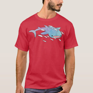 Niedliche Kawaii-Ästhetik Blaue Weidenhai-Ozeanges T-Shirt