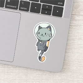 Niedliche Kawaii Astronautenkatze Aufkleber