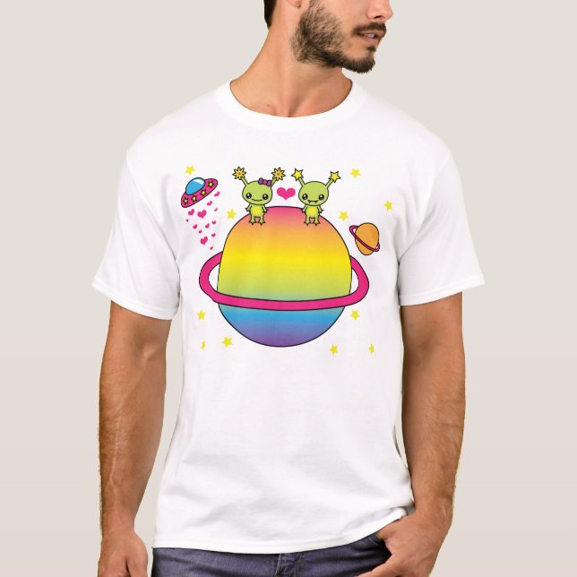 Niedliche Kawaii Außerirdische T-Shirt (Vorderseite)