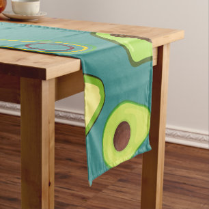 Niedliche Kawaii Avocado Steigung Muster Kurzer Tischläufer