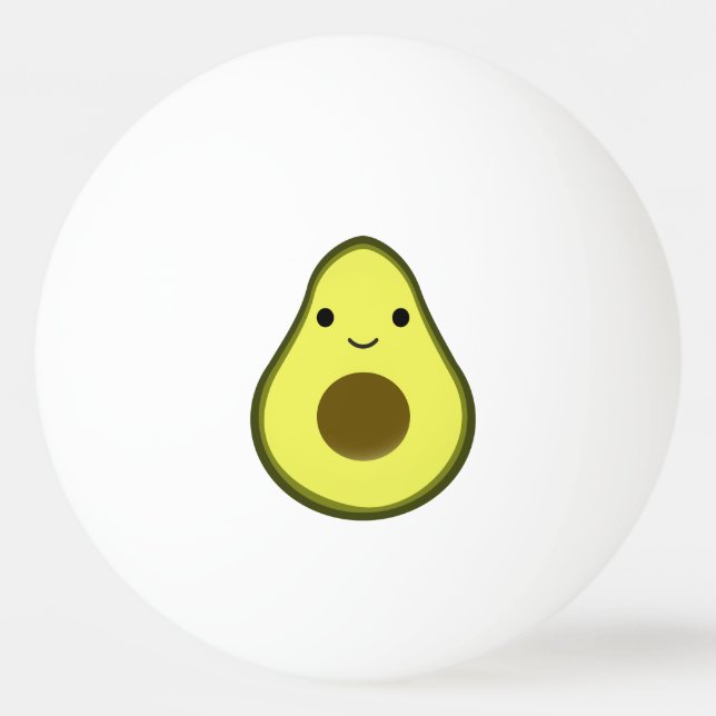 Niedliche Kawaii Avocado Tischtennisball (Vorderseite)