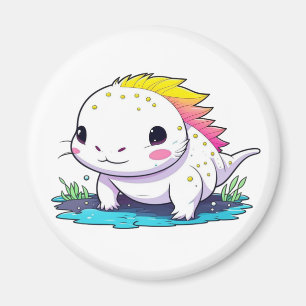 Niedliche Kawaii Axolotl Illustration Magnet