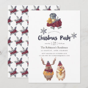 Niedliche Kawaii Bear Weihnachtsfeier Einladung