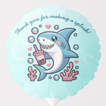 Niedliche Kawaii Blue Boba Shark Baby Dusche