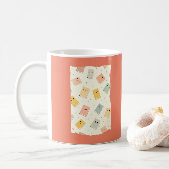 Niedliche Kawaii Books Tasse (Mit Donut)