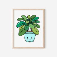 Niedliche Kawaii Botanische Pflanze Kunst