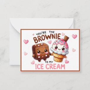 Niedliche Kawaii Brownies und Eiscreme Mitteilungskarte
