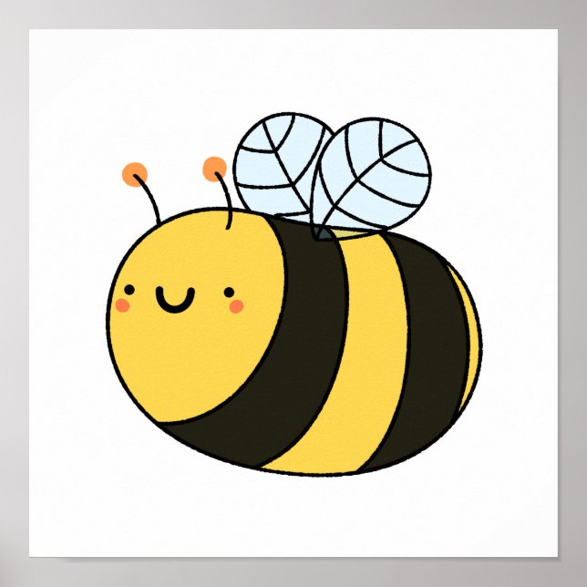 Niedliche Kawaii Bumble Bee Poster (Vorne)