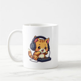 Niedliche Kawaii Cat Playing Video Games - Adorabl Kaffeetasse